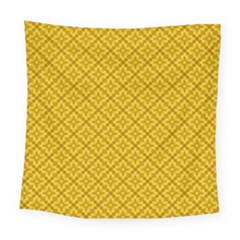 Yellow Floral Pattern Vintage Pattern, Yellow Background Square Tapestry (large) by nateshop