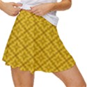 Yellow Floral Pattern Vintage Pattern, Yellow Background Women s Skort View3