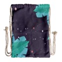 Leaves Flowers Border Frame Floral Drawstring Bag (Large) View1