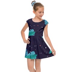 Leaves Flowers Border Frame Floral Kids  Cap Sleeve Dress by Grandong