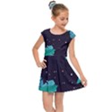 Leaves Flowers Border Frame Floral Kids  Cap Sleeve Dress View1