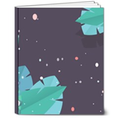 Leaves Flowers Border Frame Floral 8  X 10  Hardcover Notebook by Grandong