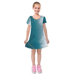 Background Flower Minimalist Kids  Short Sleeve Velvet Dress by Grandong