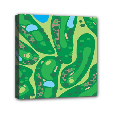 Golf Course Par Golf Course Green Mini Canvas 6  X 6  (stretched) by Grandong