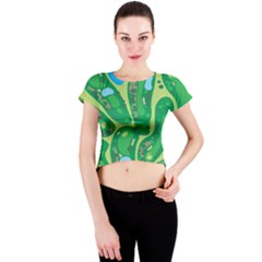 Golf Course Par Golf Course Green Crew Neck Crop Top by Grandong