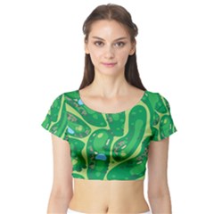 Golf Course Par Golf Course Green Short Sleeve Crop Top by Grandong