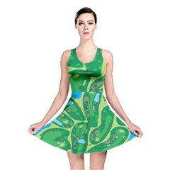 Golf Course Par Golf Course Green Reversible Skater Dress by Grandong