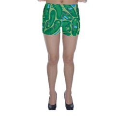 Golf Course Par Golf Course Green Skinny Shorts by Grandong