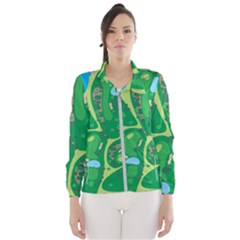 Golf Course Par Golf Course Green Women s Windbreaker