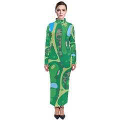 Golf Course Par Golf Course Green Turtleneck Maxi Dress