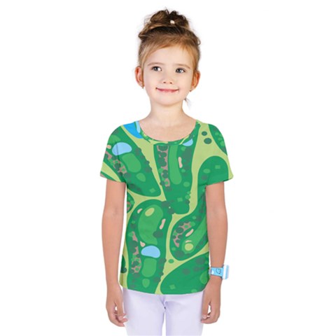 Golf Course Par Golf Course Green Kids  One Piece T-shirt by Grandong