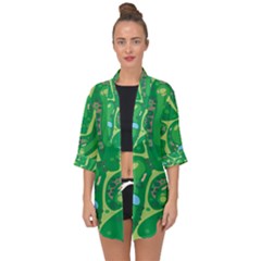 Golf Course Par Golf Course Green Open Front Chiffon Kimono by Grandong