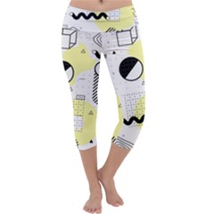 Graphic Design Geometric Background Capri Yoga Leggings by Grandong