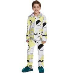 Graphic Design Geometric Background Kids  Long Sleeve Velvet Pajamas Set by Grandong