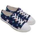 Cute Astronaut Cat With Star Galaxy Elements Seamless Pattern Women s Low Top Canvas Sneakers View3