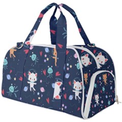 Cute Astronaut Cat With Star Galaxy Elements Seamless Pattern Burner Gym Duffel Bag by Grandong