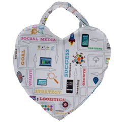 Startup Business Organization Giant Heart Shaped Tote by Grandong