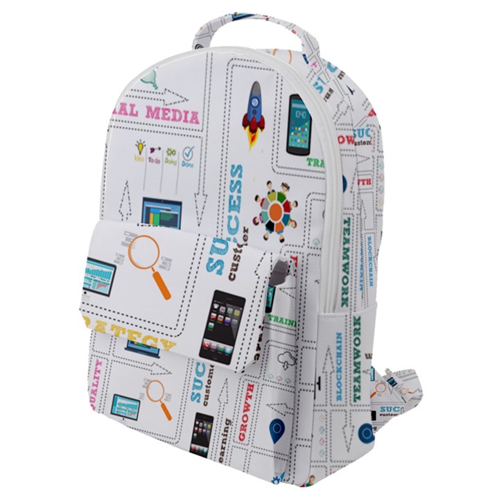 Startup Business Organization Flap Pocket Backpack (Small)