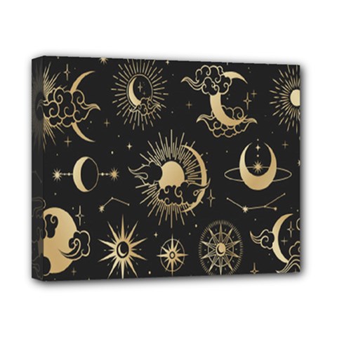 Asian Set With Clouds Moon Sun Stars Vector Collection Oriental Chinese Japanese Korean Style Canvas 10  X 8  (stretched) by Grandong