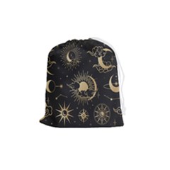 Asian Set With Clouds Moon Sun Stars Vector Collection Oriental Chinese Japanese Korean Style Drawstring Pouch (medium) by Grandong