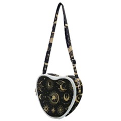 Asian Set With Clouds Moon Sun Stars Vector Collection Oriental Chinese Japanese Korean Style Heart Shoulder Bag by Grandong