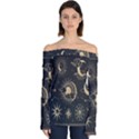 Asian Set With Clouds Moon Sun Stars Vector Collection Oriental Chinese Japanese Korean Style Off Shoulder Long Sleeve Top View1