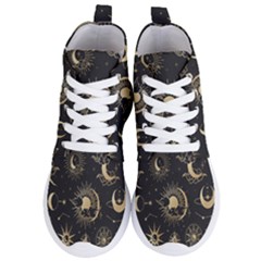 Asian Set With Clouds Moon Sun Stars Vector Collection Oriental Chinese Japanese Korean Style Women s Lightweight High Top Sneakers by Grandong