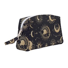 Asian Set With Clouds Moon Sun Stars Vector Collection Oriental Chinese Japanese Korean Style Wristlet Pouch Bag (medium) by Grandong