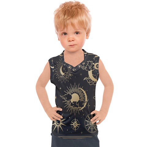 Asian Set With Clouds Moon Sun Stars Vector Collection Oriental Chinese Japanese Korean Style Kids  Sport Tank Top by Grandong