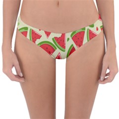 Cute Watermelon Seamless Pattern Reversible Hipster Bikini Bottoms