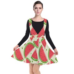 Cute Watermelon Seamless Pattern Plunge Pinafore Dress