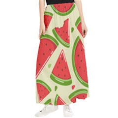 Cute Watermelon Seamless Pattern Maxi Chiffon Skirt