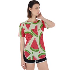 Cute Watermelon Seamless Pattern Perpetual Short Sleeve T-Shirt