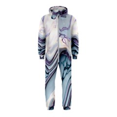 Marble Abstract White Pink Dark Hooded Jumpsuit (kids) by Grandong