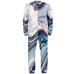 Marble Abstract White Pink Dark Onepiece Jumpsuit (men) by Grandong