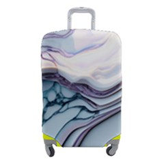 Marble Abstract White Pink Dark Luggage Cover (small) by Grandong