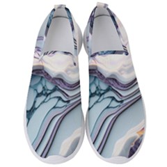 Marble Abstract White Pink Dark Men s Slip On Sneakers