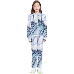 Marble Abstract White Pink Dark Kids  Tracksuit by Grandong