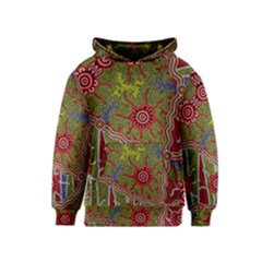 Authentic Aboriginal Art - Connections Kids  Pullover Hoodie