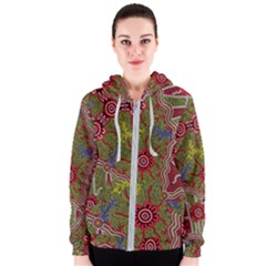 Authentic Aboriginal Art - Connections Women s Zipper Hoodie