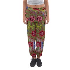 Authentic Aboriginal Art - Connections Women s Jogger Sweatpants by hogartharts