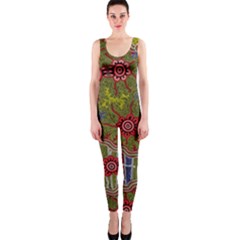 Authentic Aboriginal Art - Connections One Piece Catsuit by hogartharts