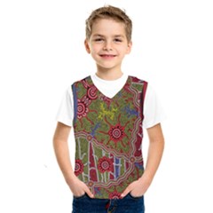 Authentic Aboriginal Art - Connections Kids  Basketball Tank Top by hogartharts