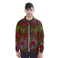 Authentic Aboriginal Art - Connections Men s Windbreaker