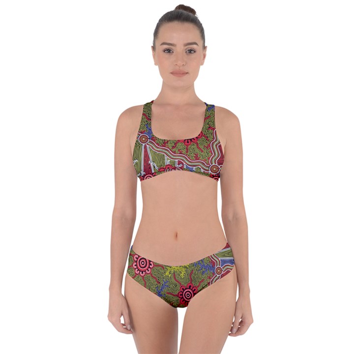 Authentic Aboriginal Art - Connections Criss Cross Bikini Set