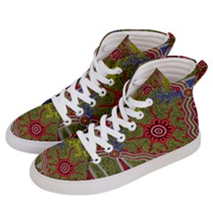 Authentic Aboriginal Art - Connections Women s Hi-top Skate Sneakers by hogartharts