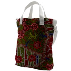 Authentic Aboriginal Art - Connections Canvas Messenger Bag by hogartharts