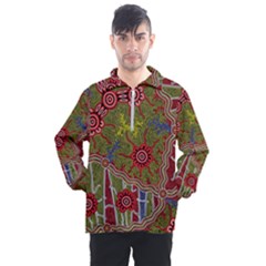 Authentic Aboriginal Art - Connections Men s Half Zip Pullover