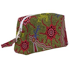 Authentic Aboriginal Art - Connections Wristlet Pouch Bag (large) by hogartharts