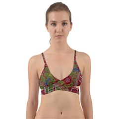 Authentic Aboriginal Art - Connections Wrap Around Bikini Top by hogartharts